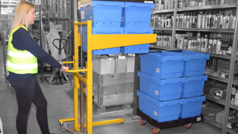 Safe manual handling of plastic totes and containers