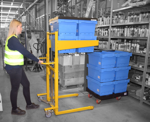 Safe manual handling of plastic totes and containers